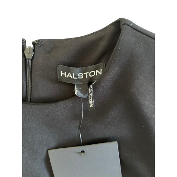 HALSTON PATCH POCKET KNIT LONG SLEEVE MINI DRESS NWT SIZE SMALL - Picture 7 of 8